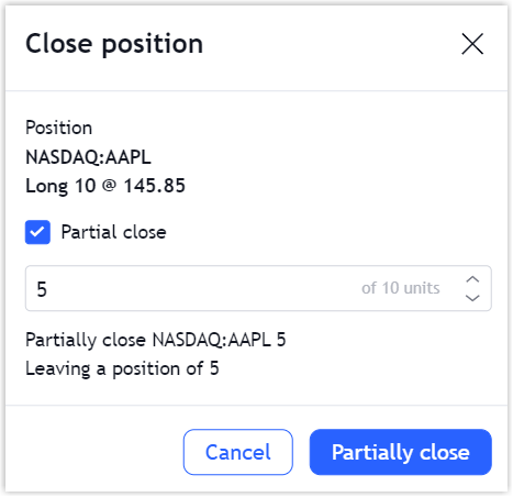 Close Position Partially